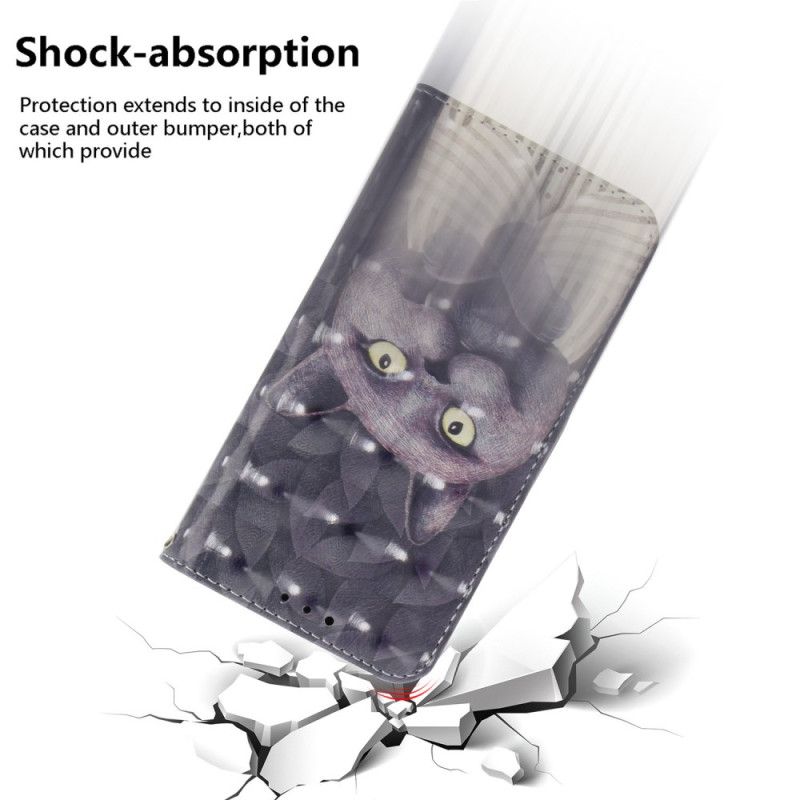 Folio-hoesje Samsung Galaxy S26 Telefoonhoesje Sleutelkoord Met Grijze Kat