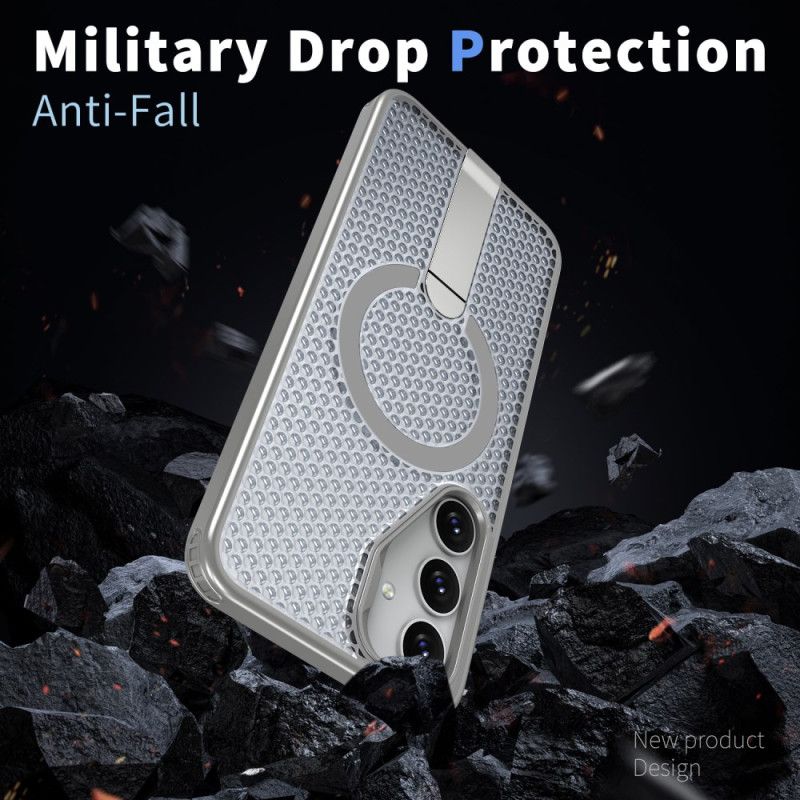 Hoesje Samsung Galaxy S26 Magnetisch Met Magnetische Standaard En Standaard Met Rasterstructuur Bescherming Hoesje