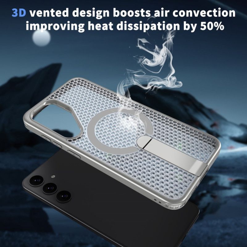 Hoesje Samsung Galaxy S26 Magnetisch Met Magnetische Standaard En Standaard Met Rasterstructuur Bescherming Hoesje