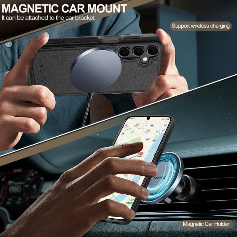 Hoesje Samsung Galaxy S26 Magnetische Portemonnee Met Leereffect Lc.imeeke