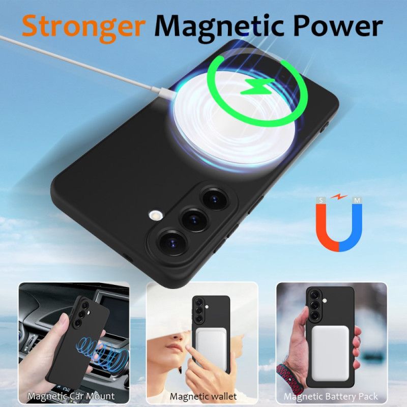 Hoesje Samsung Galaxy S26 Magnetische Portemonnee Van Vloeibare Siliconen