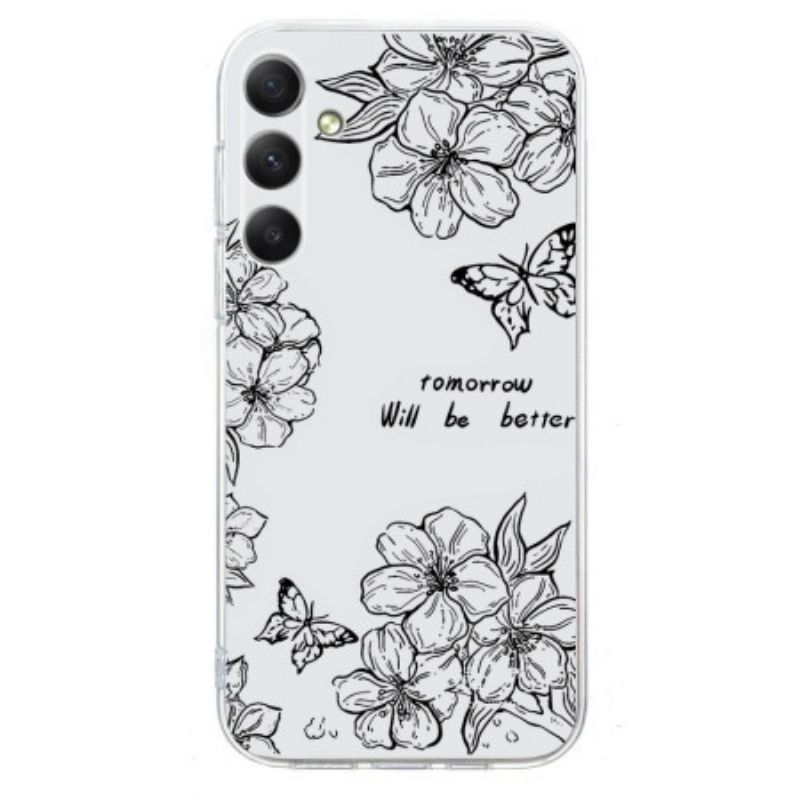 Hoesje Samsung Galaxy S26 Zwart Bloemenpatroon
