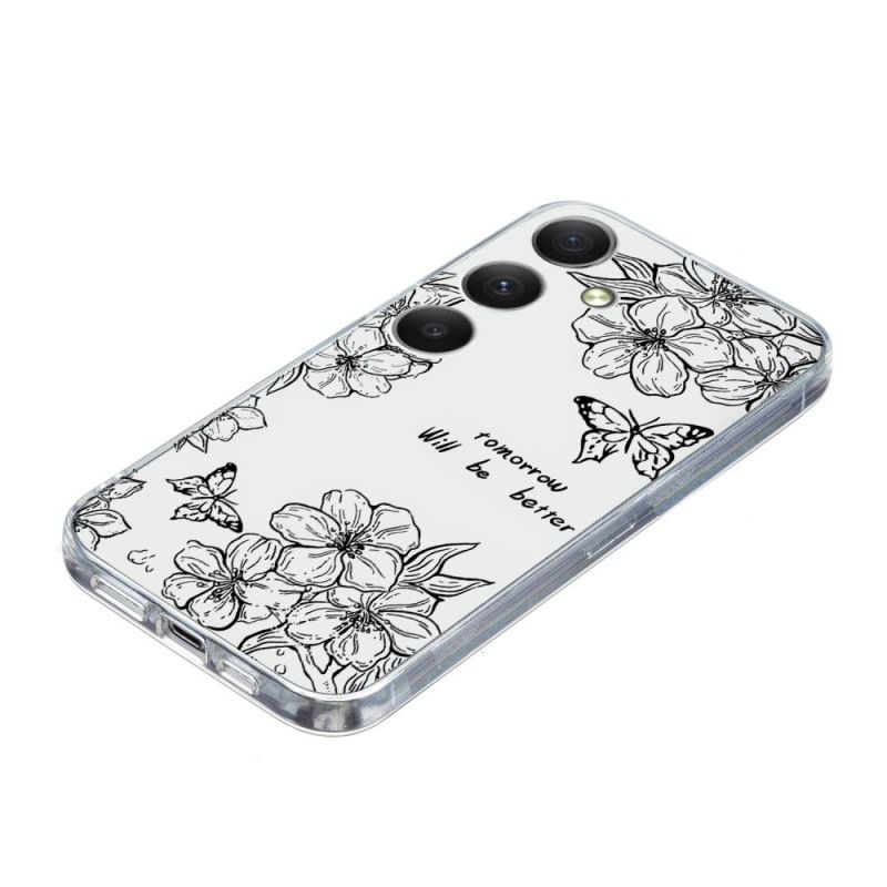 Hoesje Samsung Galaxy S26 Zwart Bloemenpatroon