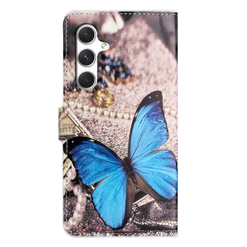 Leren Hoesje Samsung Galaxy S26 Blauwe Vlinder