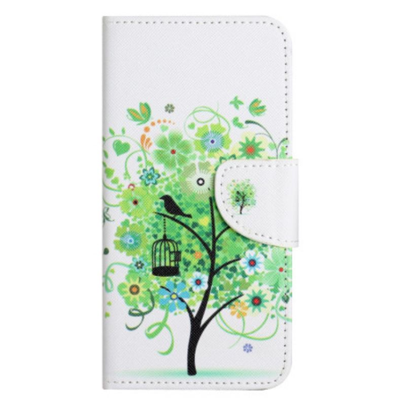 Leren Hoesje Samsung Galaxy S26 Groene Boom