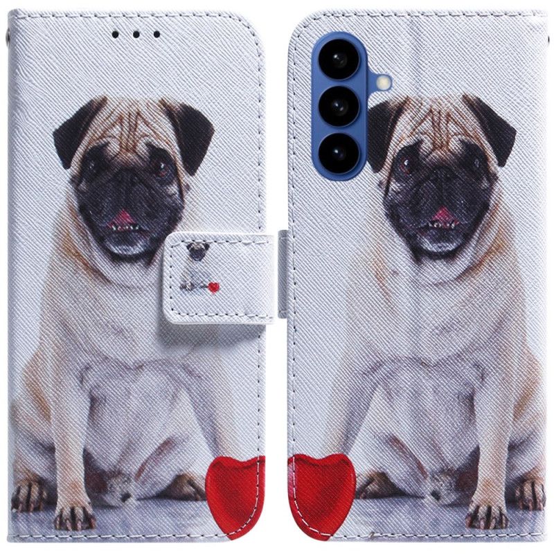 Leren Hoesje Samsung Galaxy S26 Mopshond Bescherming Hoesje