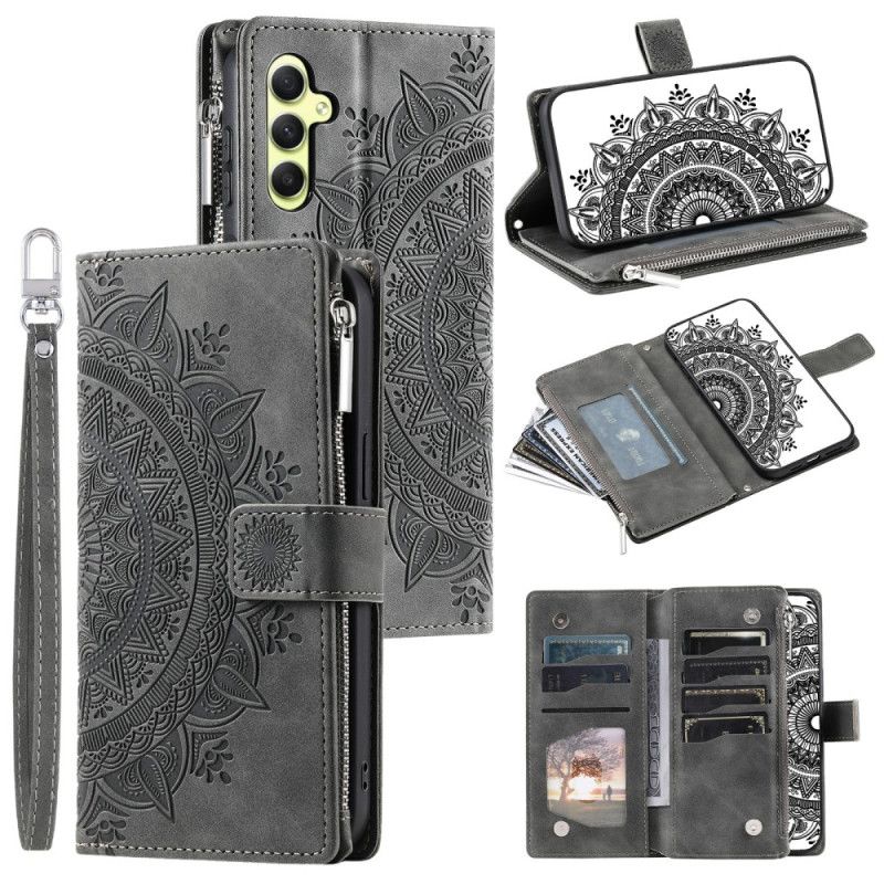 Leren Hoesje Voor Samsung Galaxy S26 Portemonnee Met Mandala-suède-effect