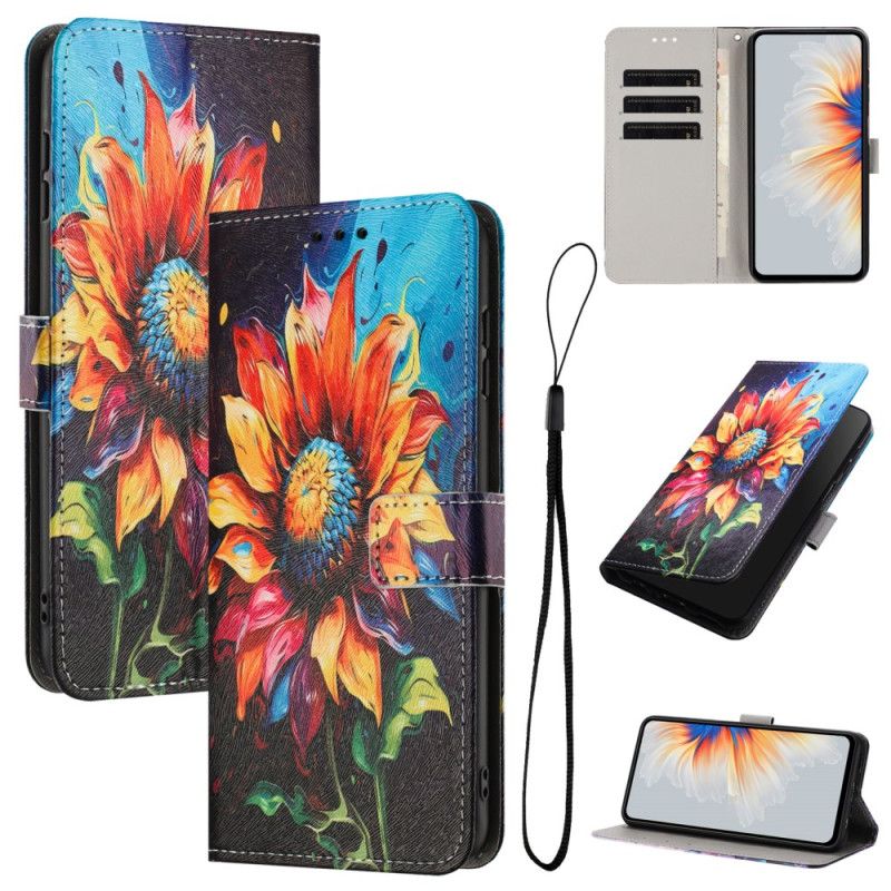 Leren Hoesje Voor Samsung Galaxy S26 Zonnebloem