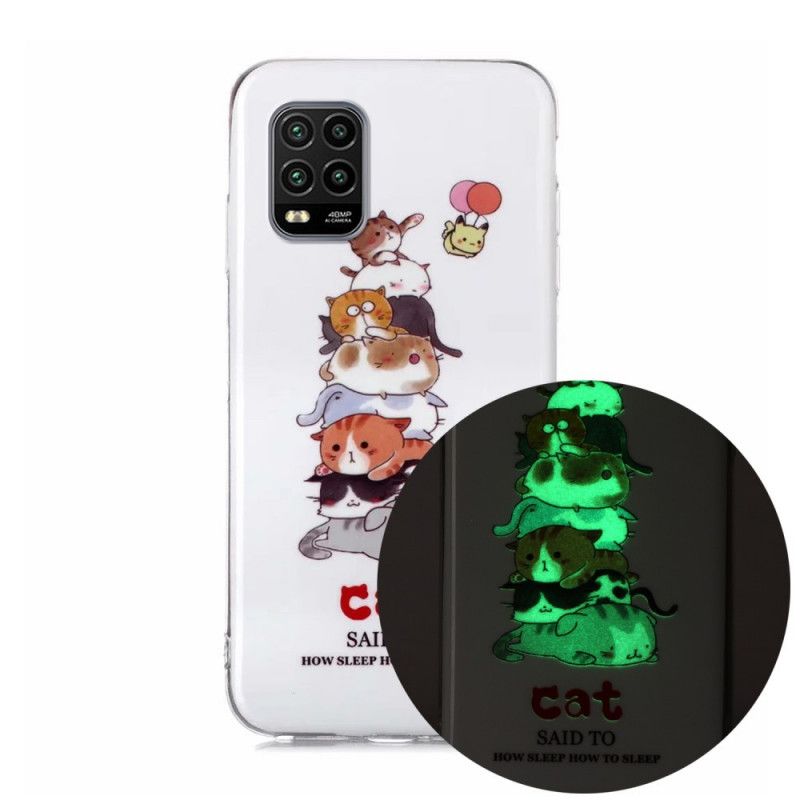 Case Hoesje Xiaomi Mi 10 Lite Telefoonhoesje Fluorescerende Katten