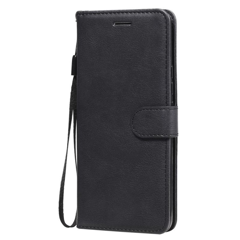 Flip Case Leren Xiaomi Mi 10 Lite Rood Zwart Standaard Kunstleer