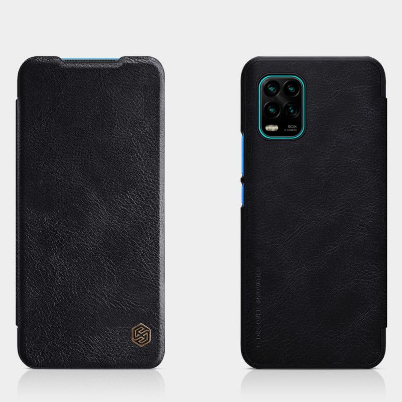Folio-hoesje voor Xiaomi Mi 10 Lite Bruin Rood Nillkin Qin-Reeks