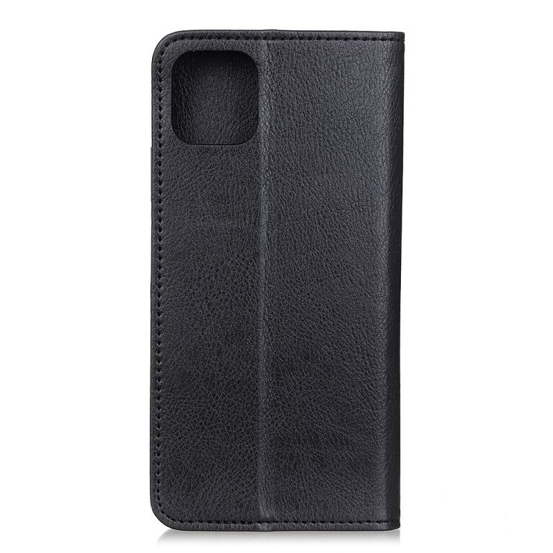 Folio-hoesje Xiaomi Mi 10 Lite Rood Zwart Elegant Split Lychee Leer