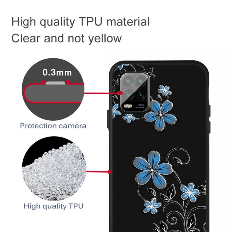 Hoesje Xiaomi Mi 10 Lite Blauwe Bloemen
