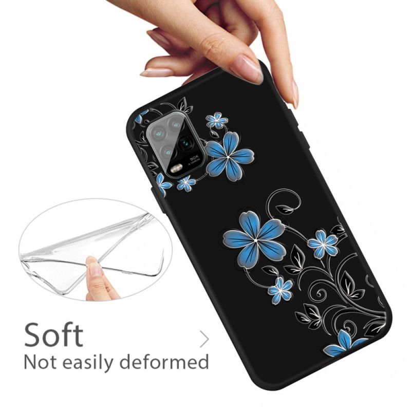 Hoesje Xiaomi Mi 10 Lite Blauwe Bloemen
