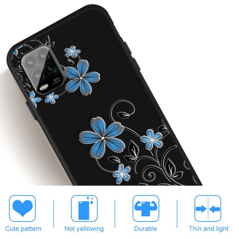 Hoesje Xiaomi Mi 10 Lite Blauwe Bloemen