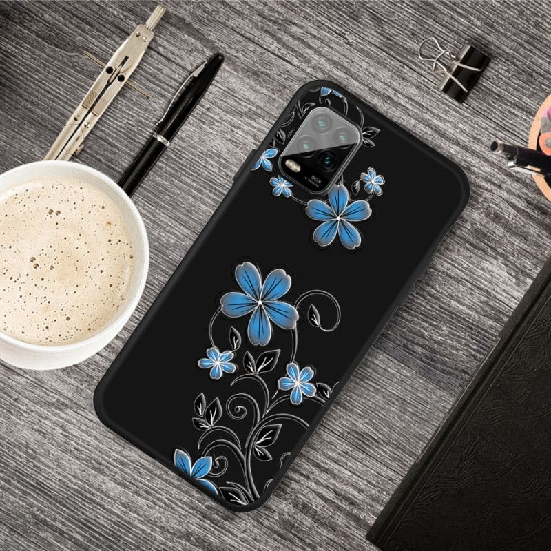 Hoesje Xiaomi Mi 10 Lite Blauwe Bloemen