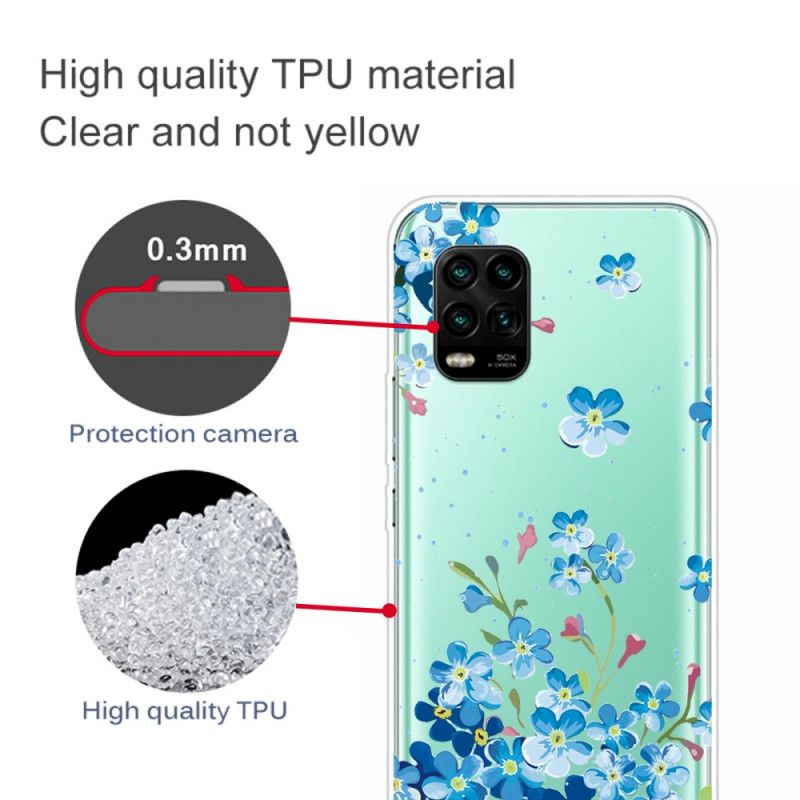 Hoesje Xiaomi Mi 10 Lite Boeket Blauwe Bloemen