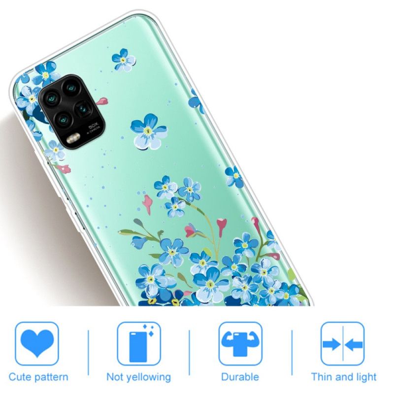 Hoesje Xiaomi Mi 10 Lite Boeket Blauwe Bloemen