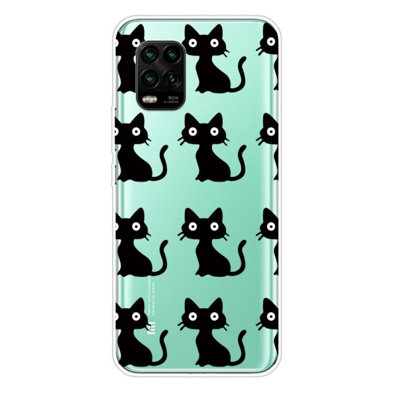 Hoesje Xiaomi Mi 10 Lite Telefoonhoesje Meerdere Zwarte Katten