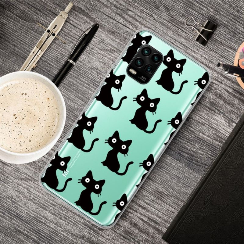 Hoesje Xiaomi Mi 10 Lite Telefoonhoesje Meerdere Zwarte Katten