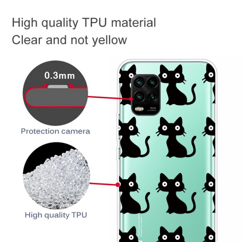 Hoesje Xiaomi Mi 10 Lite Telefoonhoesje Meerdere Zwarte Katten