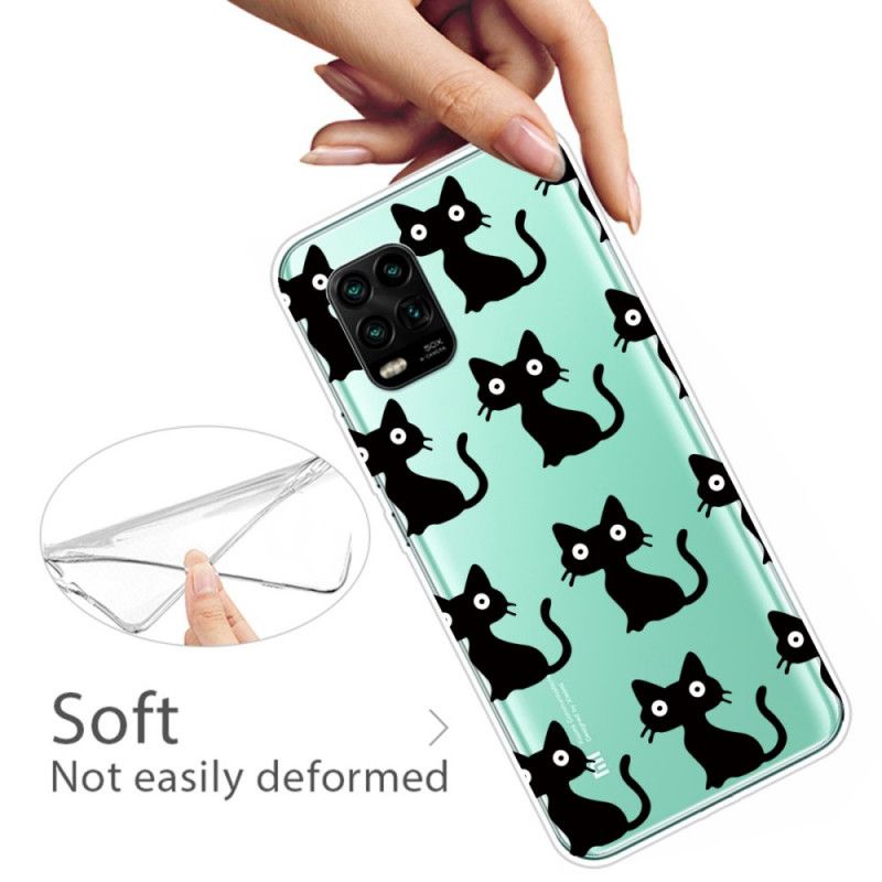 Hoesje Xiaomi Mi 10 Lite Telefoonhoesje Meerdere Zwarte Katten
