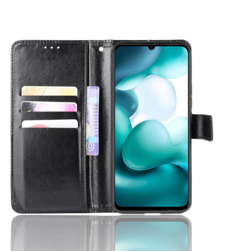 Leren Hoesje voor Xiaomi Mi 10 Lite Rood Zwart Flitsend Kunstleer