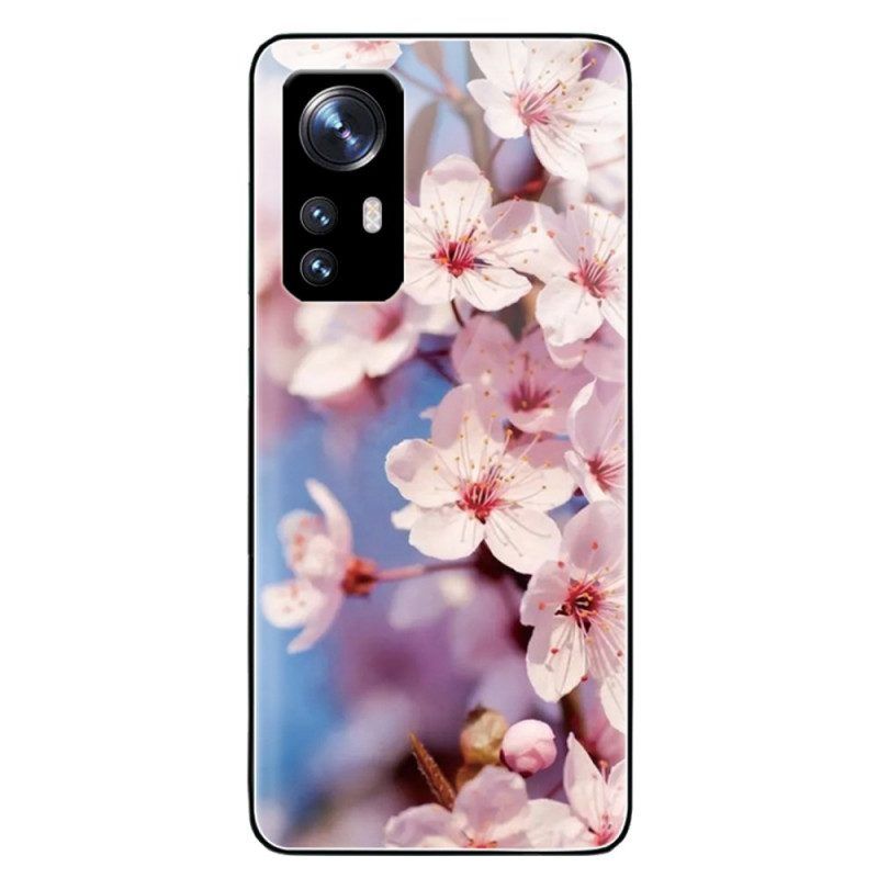 Hoesje voor Xiaomi 12 / 12X Gehard Glas Realistische Bloemen