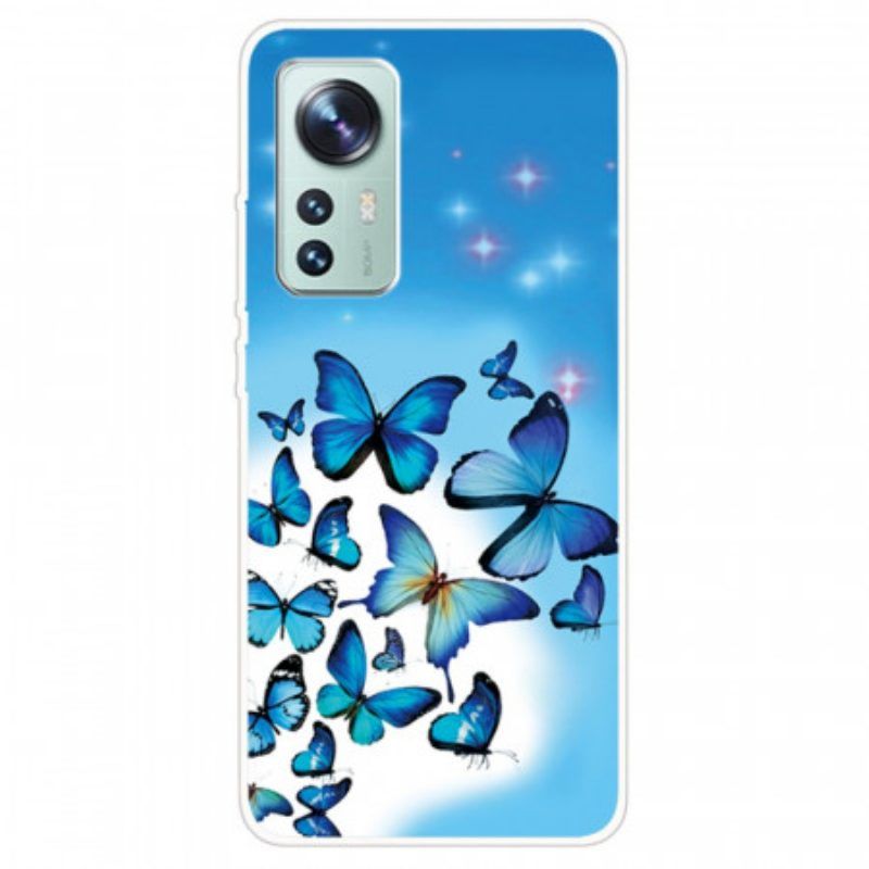 Telefoonhoesje voor Xiaomi 12 / 12X Siliconen Blauwe Vlinders