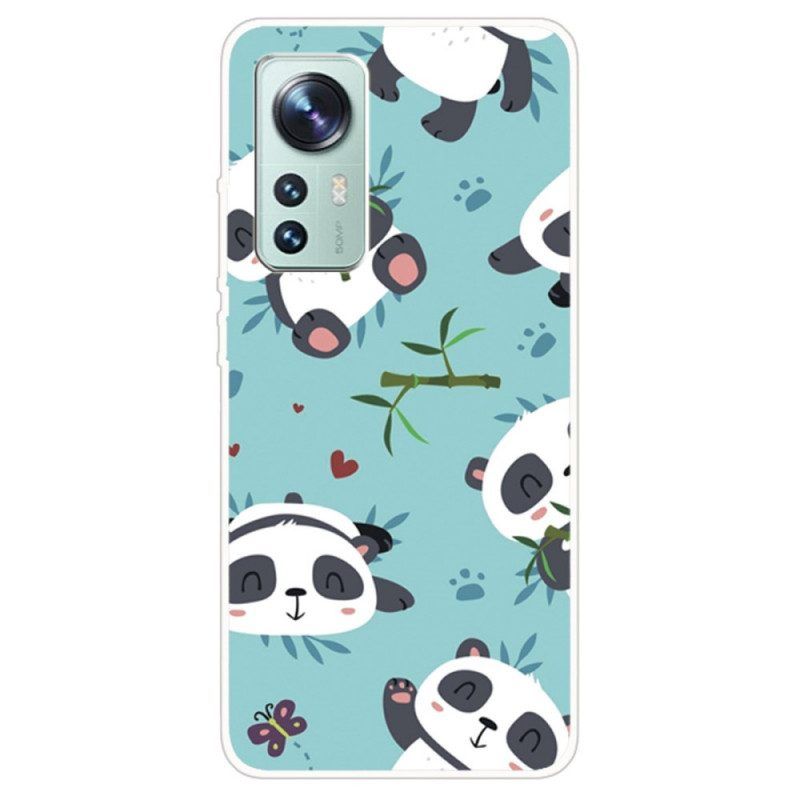 Telefoonhoesje voor Xiaomi 12 / 12X Siliconen Stelletje Panda's