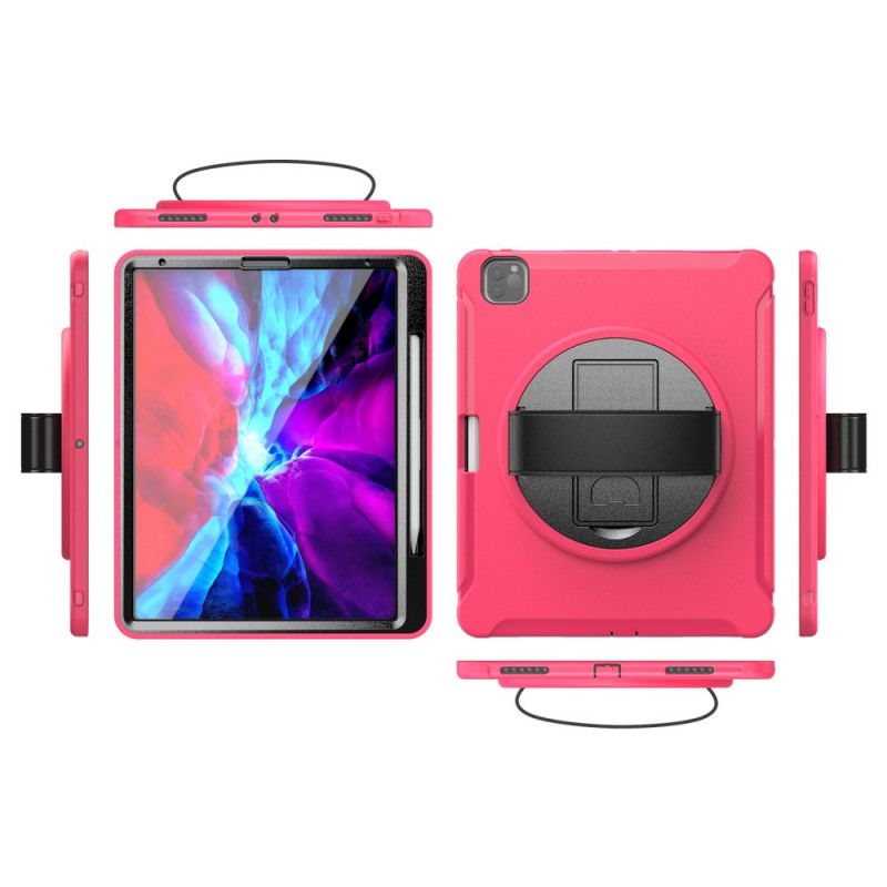 Hoesje iPad Pro 12.9" (2018) (2020) Magenta Zwart 360 ° Handgreep