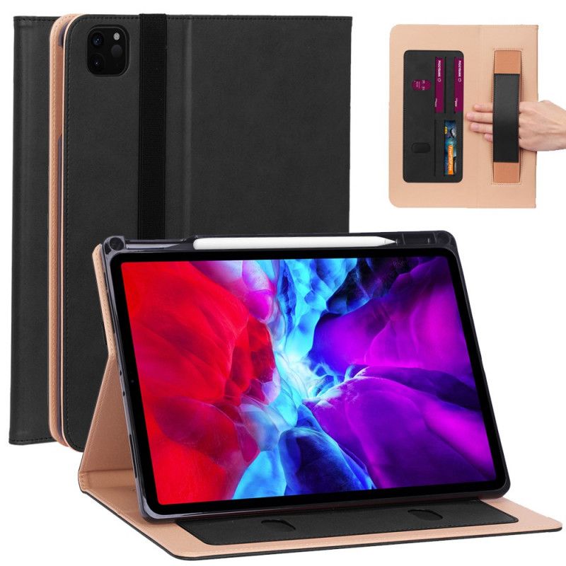 Holster iPad Pro 12.9" (2018) (2020) Rood Zwart Telefoonhoesje Elastische Band