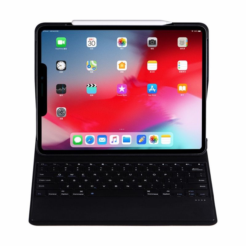 Leren Hoesje iPad Pro 12.9" (2018) (2020) Bluetooth-Toetsenbord