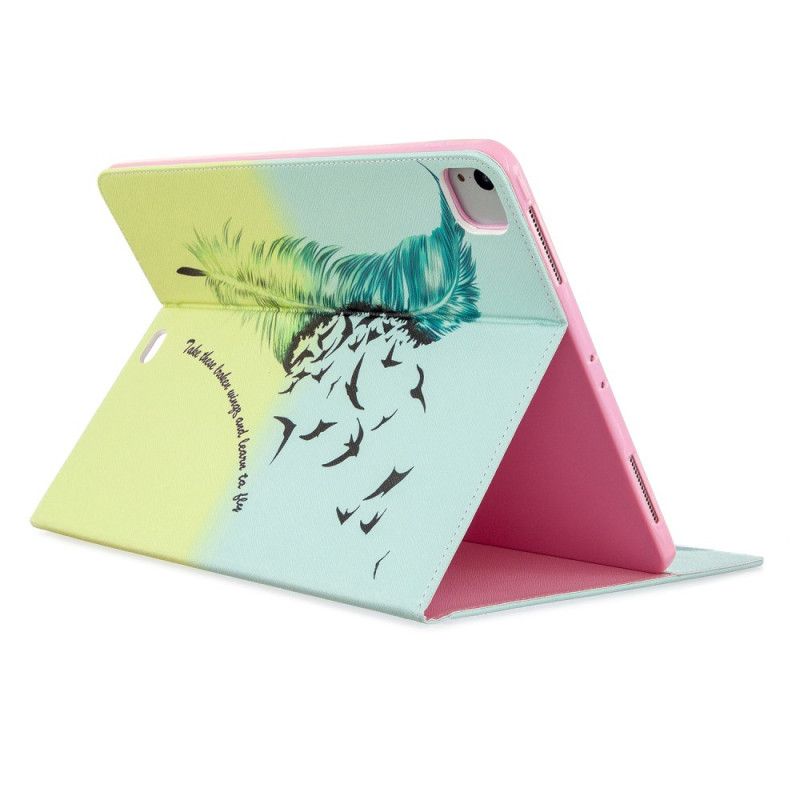 Leren Hoesje iPad Pro 12.9" (2018) (2020) Patroon Met Verenprint