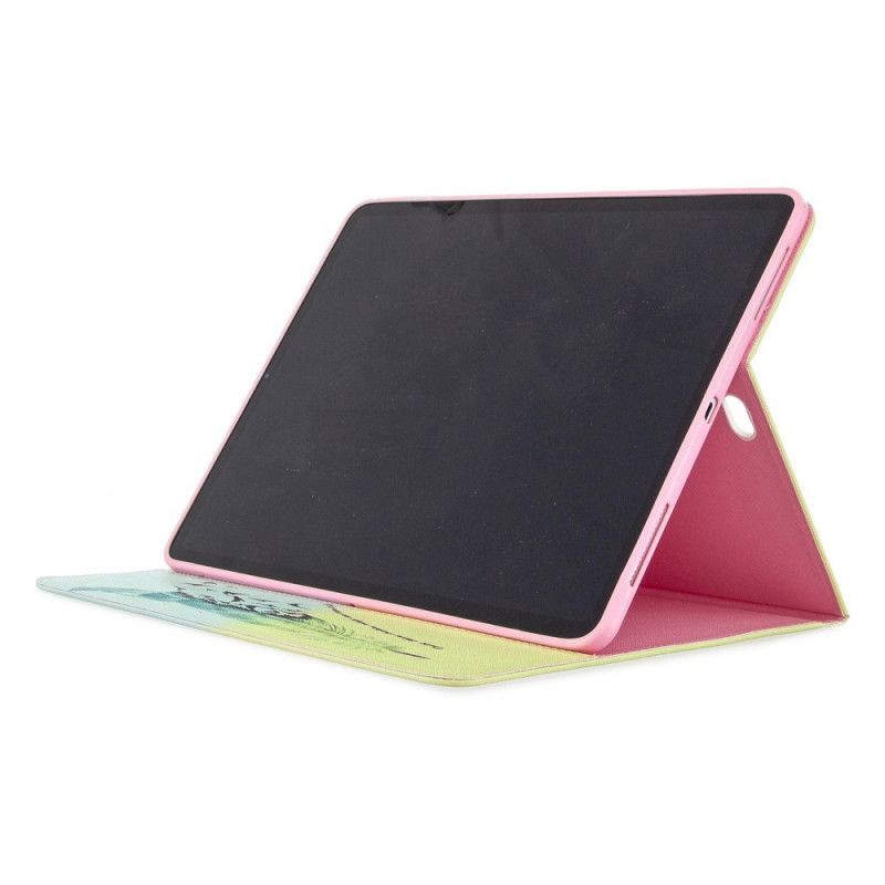 Leren Hoesje iPad Pro 12.9" (2018) (2020) Patroon Met Verenprint