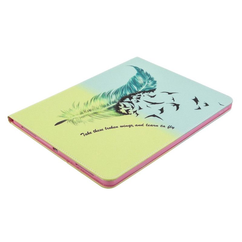 Leren Hoesje iPad Pro 12.9" (2018) (2020) Patroon Met Verenprint