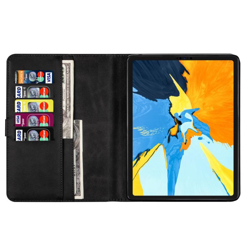 Leren Hoesje voor iPad Pro 12.9" (2018) (2020) Rood Zwart Ritssluiting