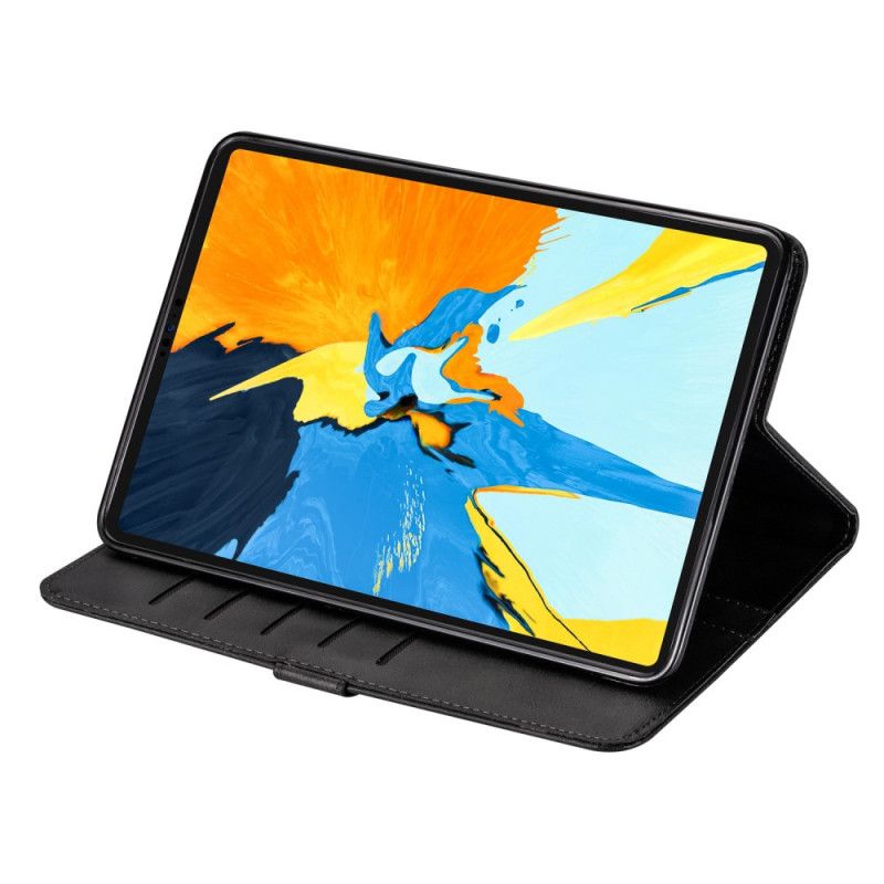 Leren Hoesje voor iPad Pro 12.9" (2018) (2020) Rood Zwart Ritssluiting