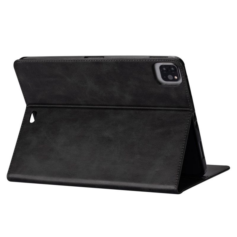Leren Hoesje voor iPad Pro 12.9" (2018) (2020) Rood Zwart Ritssluiting