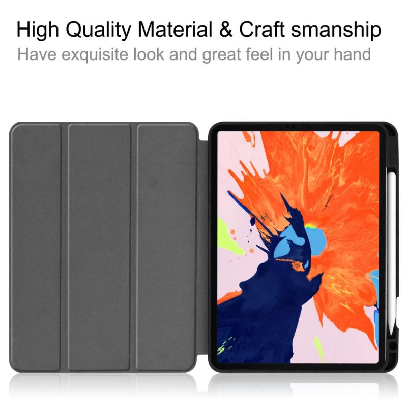 Smart Case iPad Pro 12.9" (2018) (2020) Grijs Zwart Drievoudig Vouwen