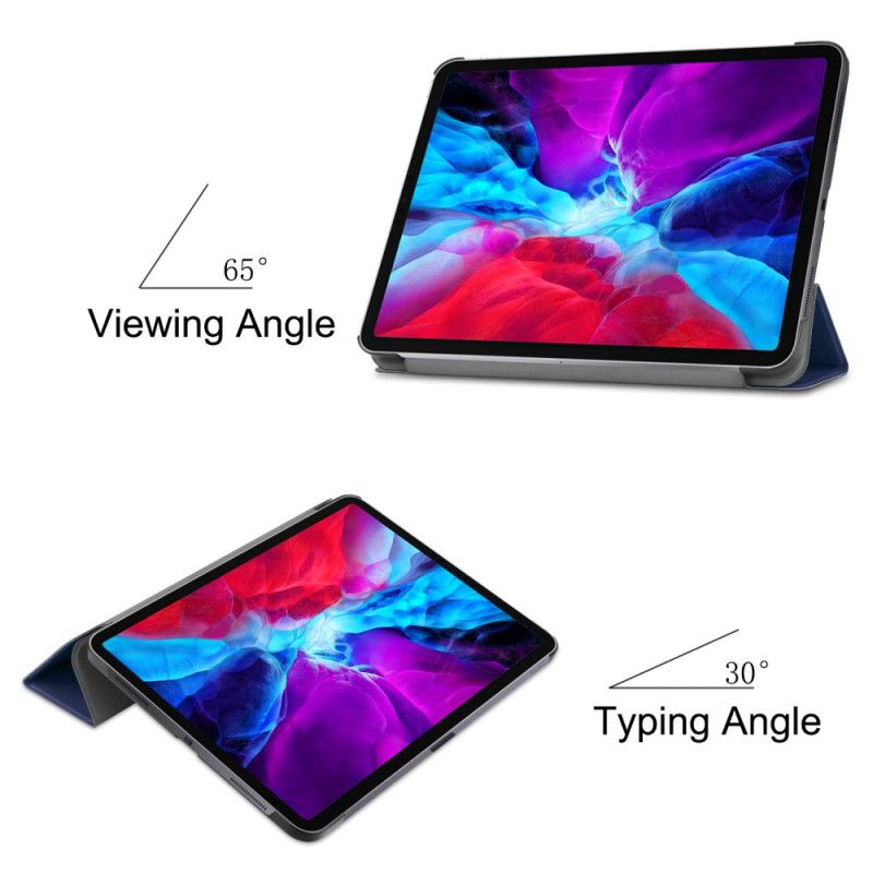 Smart Case iPad Pro 12.9" (2018) (2020) Grijs Zwart Drievoudige Oplader Voor Potloodhouder