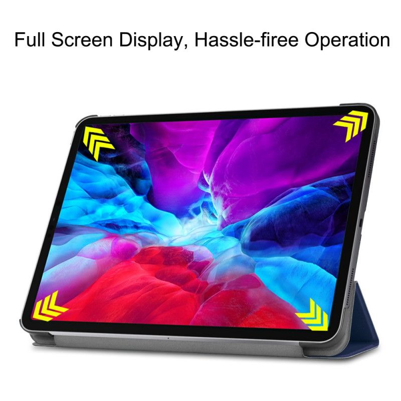 Smart Case iPad Pro 12.9" (2018) (2020) Grijs Zwart Drievoudige Oplader Voor Potloodhouder