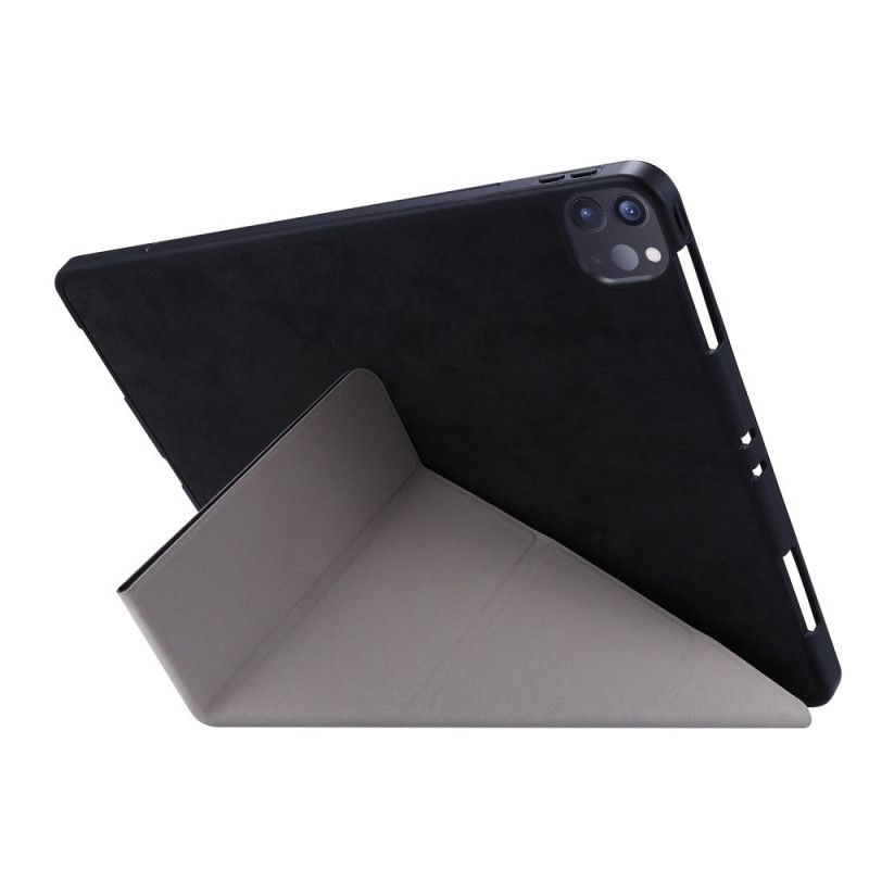 Smart Case iPad Pro 12.9" (2018) (2020) Grijs Zwart Origami-Stijl