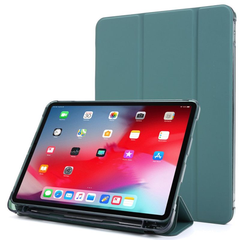 Smart Case iPad Pro 12.9" (2018) (2020) Roze Zwart Potloodhouder Van Imitatieleer