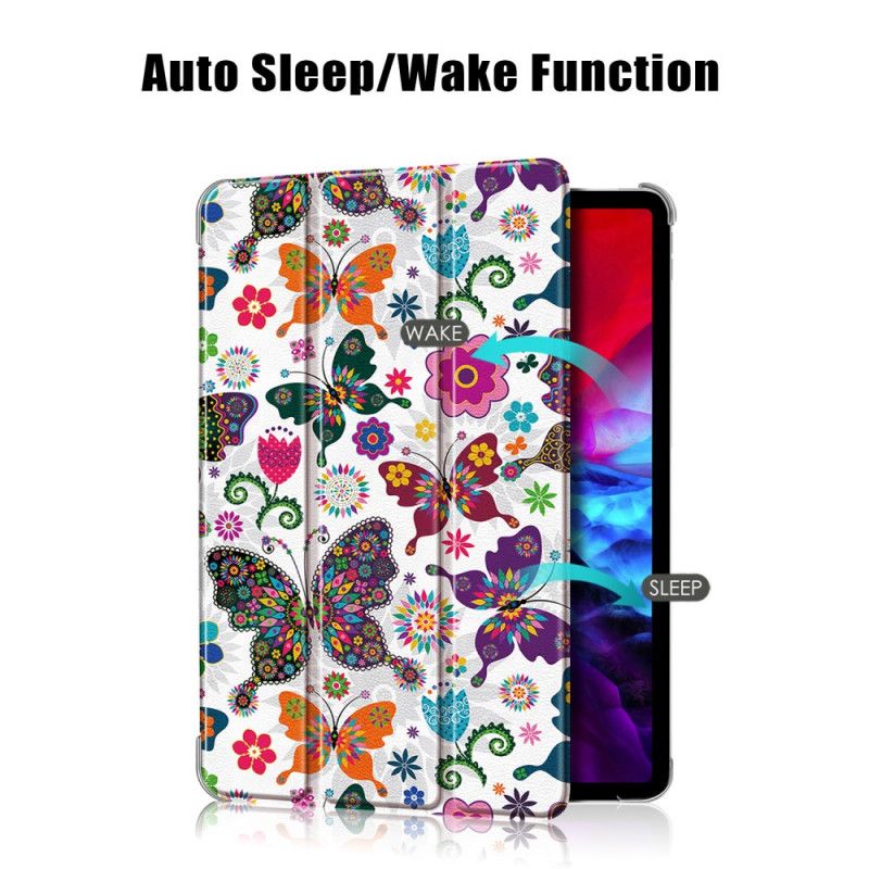 Smart Case iPad Pro 12.9" (2018) (2020) Veelkleurige Vlinders