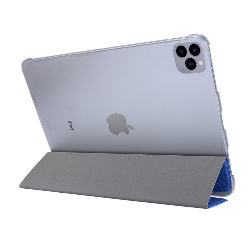 Smart Case iPad Pro 12.9" (2018) (2020) Wit Zwart Kunstleer Zijdetextuur