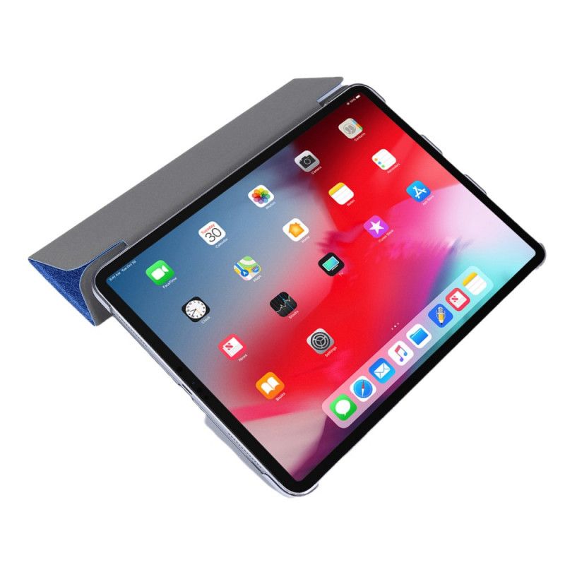 Smart Case iPad Pro 12.9" (2018) (2020) Wit Zwart Kunstleer Zijdetextuur
