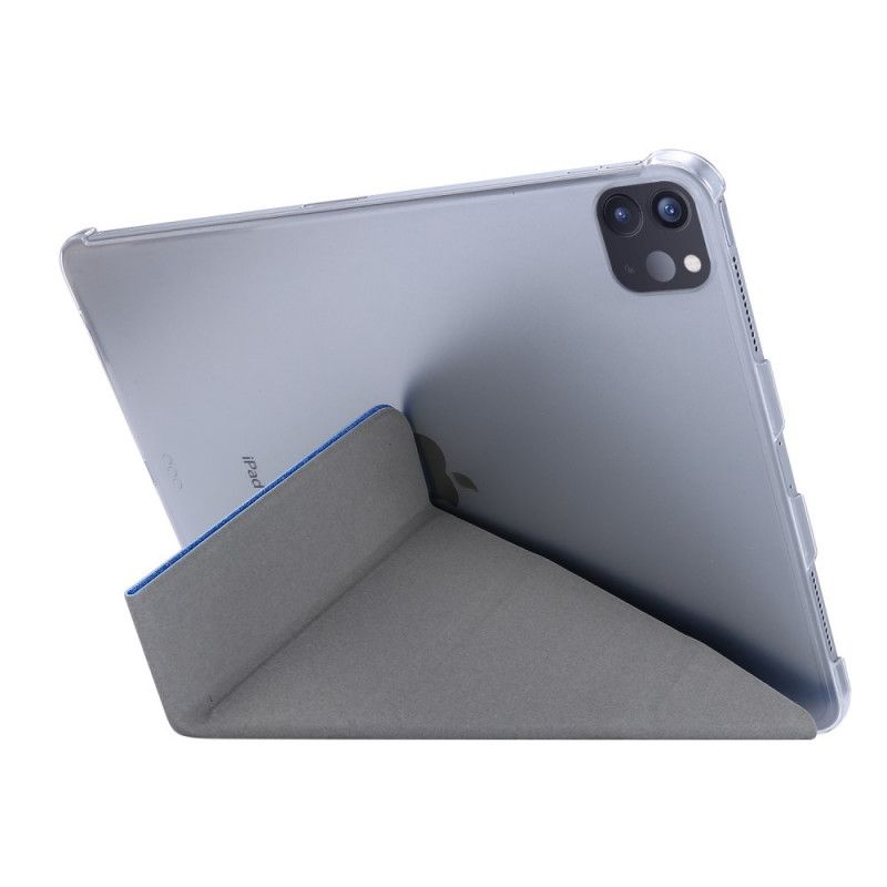 Smart Case iPad Pro 12.9" (2018) (2020) Wit Zwart Origami Van Kunstleer