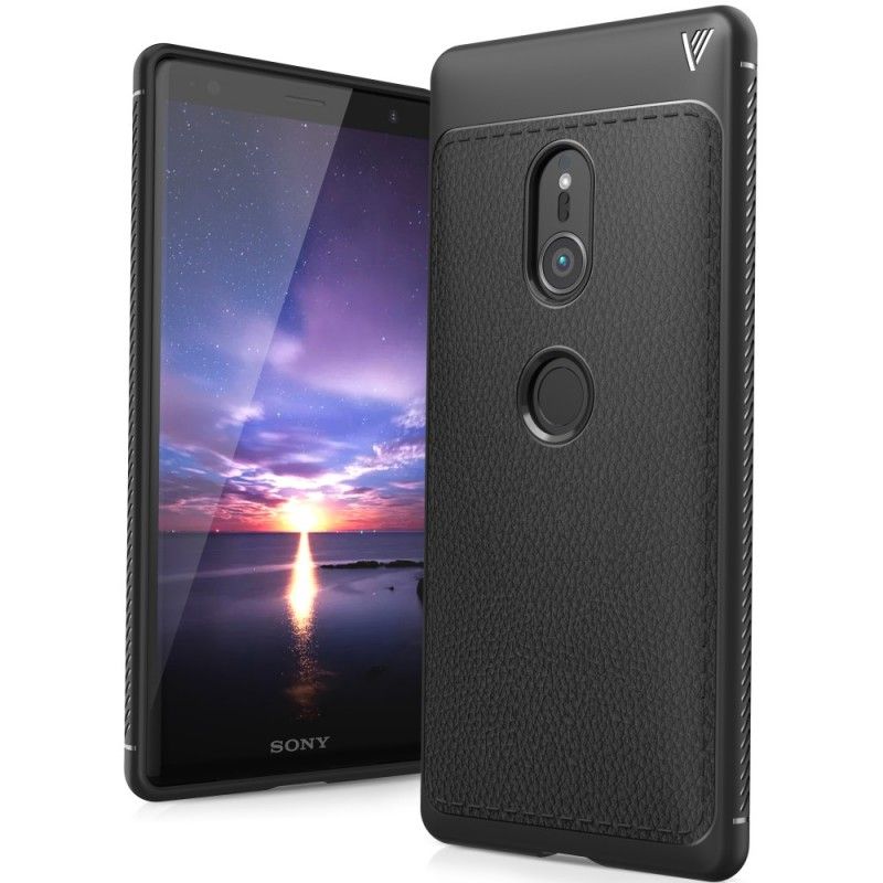 Case Hoesje Sony Xperia XZ2 Rood Grijs Telefoonhoesje Premium Leereffect