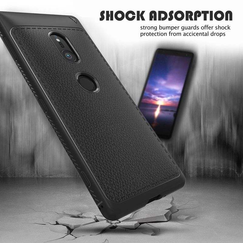 Case Hoesje Sony Xperia XZ2 Rood Grijs Telefoonhoesje Premium Leereffect